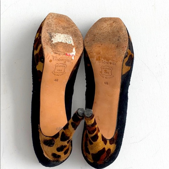 Ramon Tenza Platform Suede Leopard Heels Shoes - Picture 5 of 5